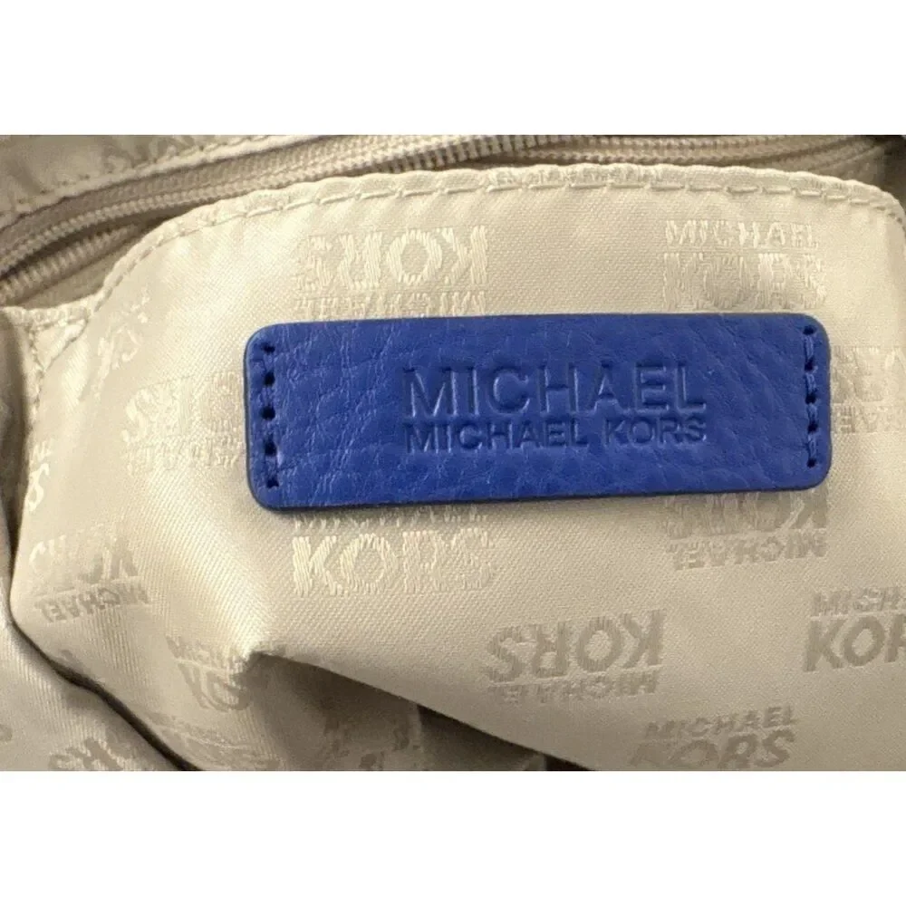 Michael Michael Kors Blue Fulton Hobo Bag w/ Silver Chain Straps